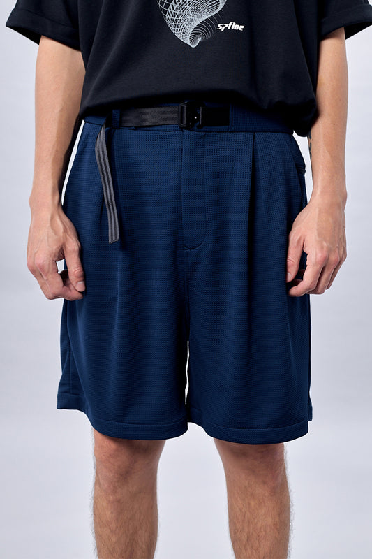 Dark Blue Knitted Bermuda Shorts