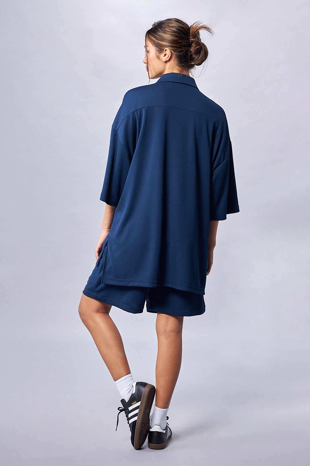 Dark Blue Knitted Bermuda Shorts