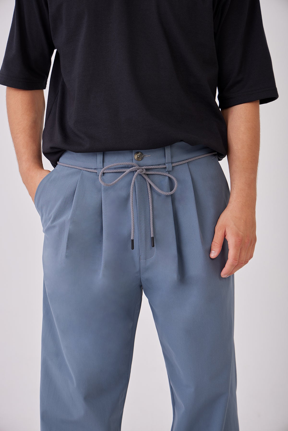 Gray Blue Wide Easy Pants
