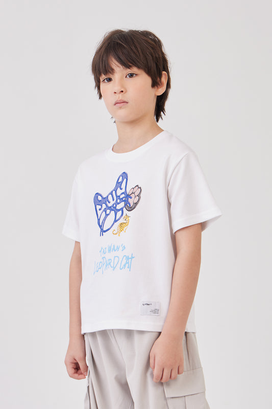 手繪藝術石虎印花 T-Shirt (Kid)