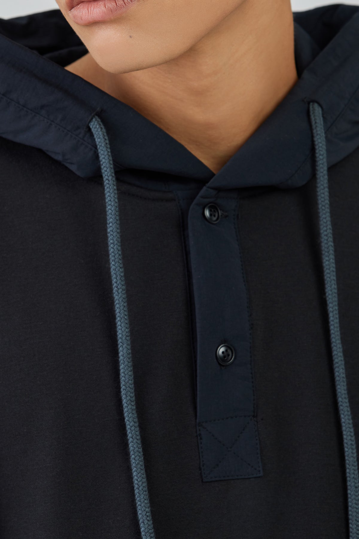 Black Button Up Hoodie