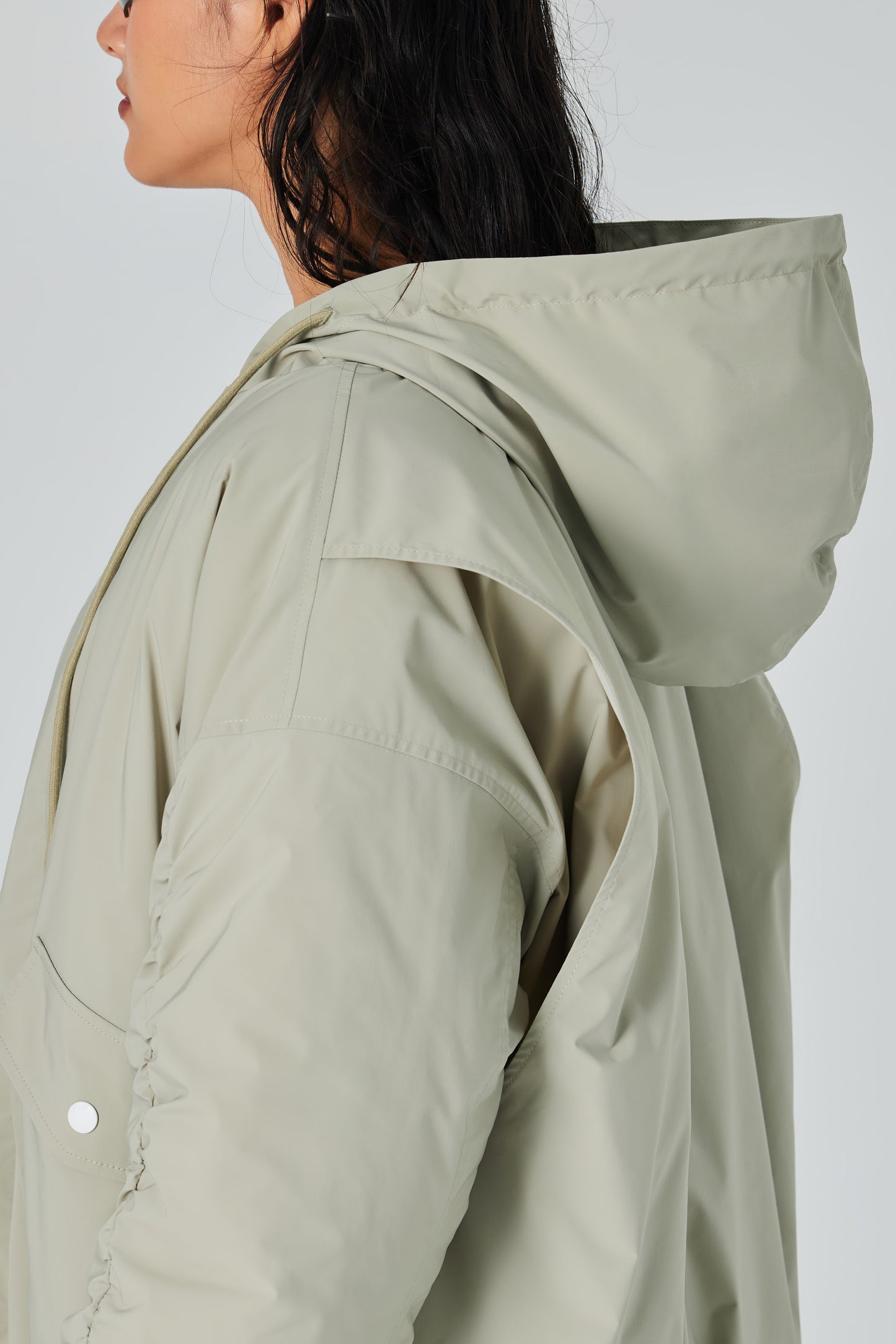 Brown Ruched Puffer Jacket