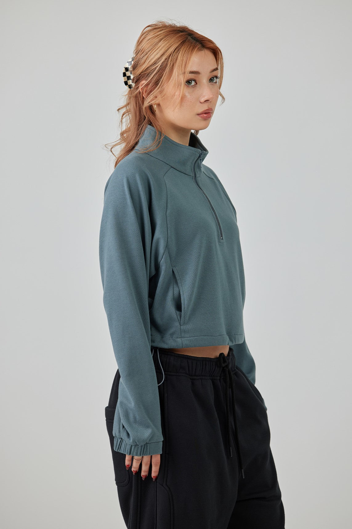 Grey Half-Zip Sweatshirt