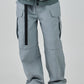 Grey Double Layer Cargo Pants