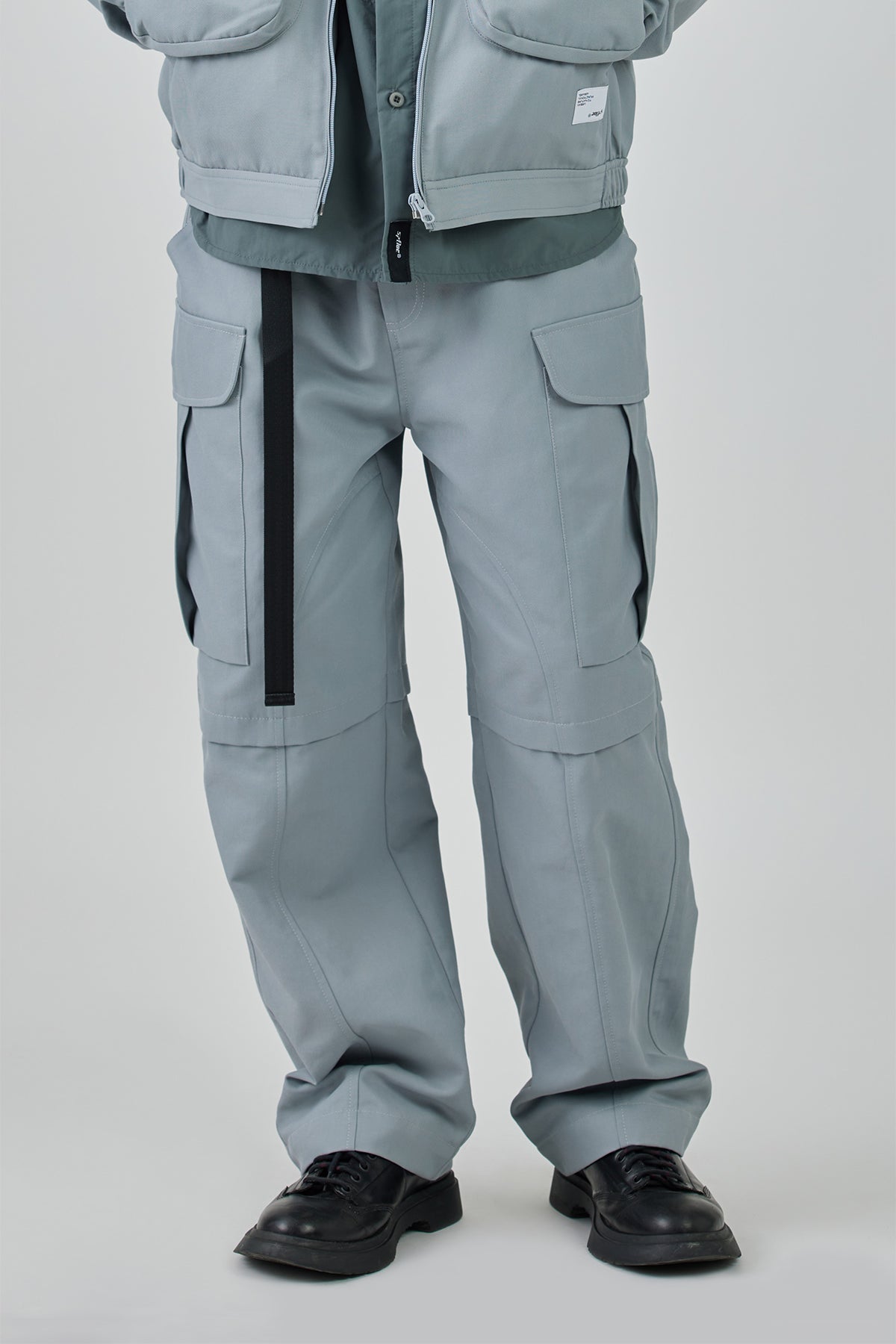 Grey Double Layer Cargo Pants