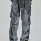 Grey Pleated Track Pants