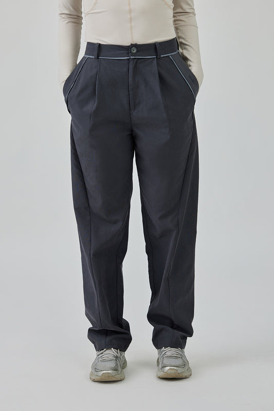 Black Piping Tailored Pants