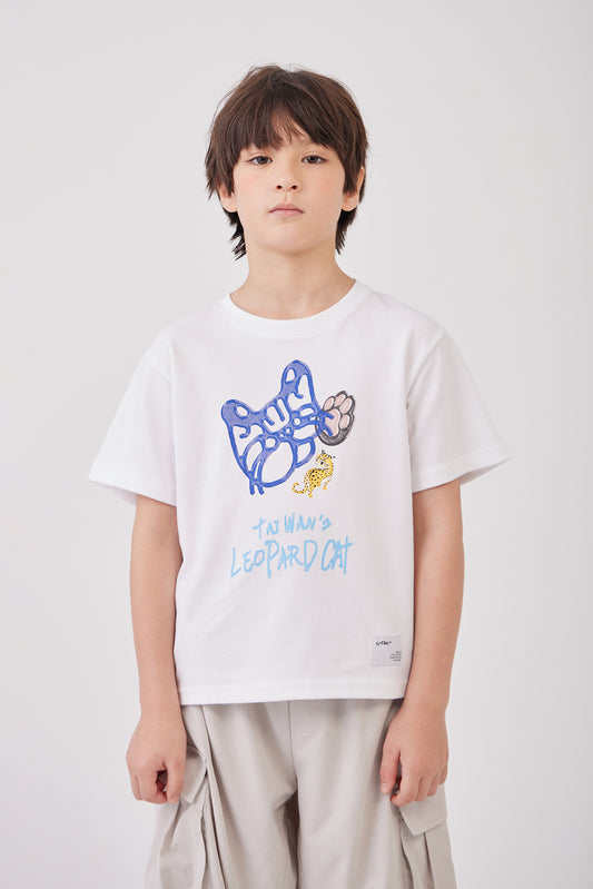 手繪藝術石虎印花 T-Shirt (Kid)