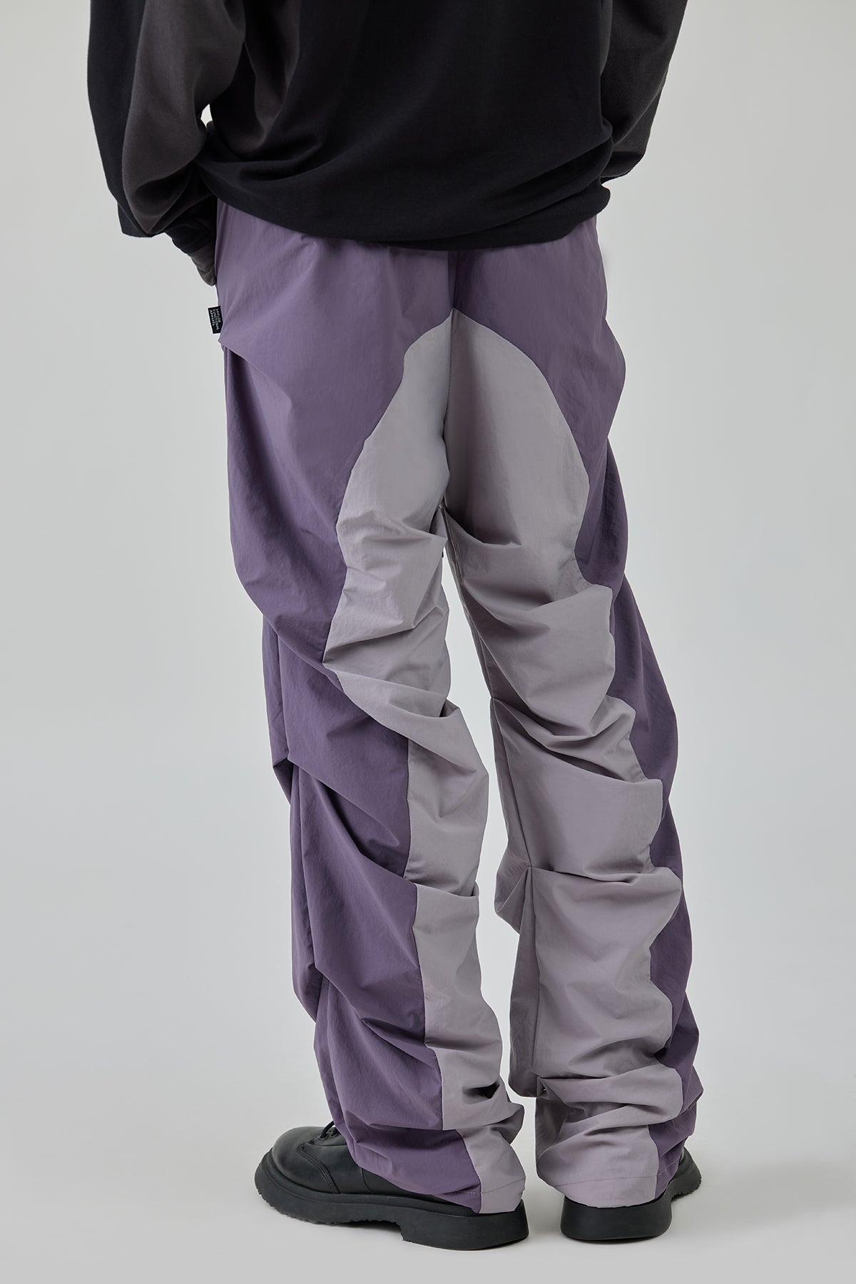 Purple Pleated Track Pants
