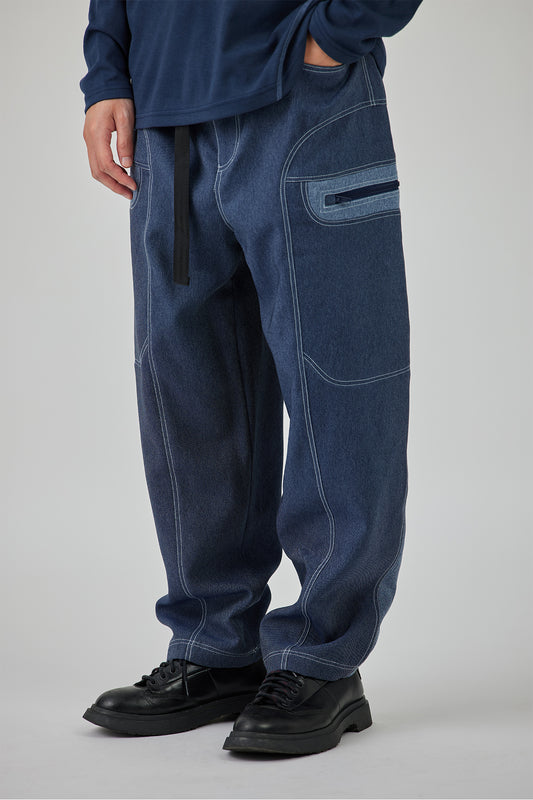 Blue Contrast Stitched Jeans