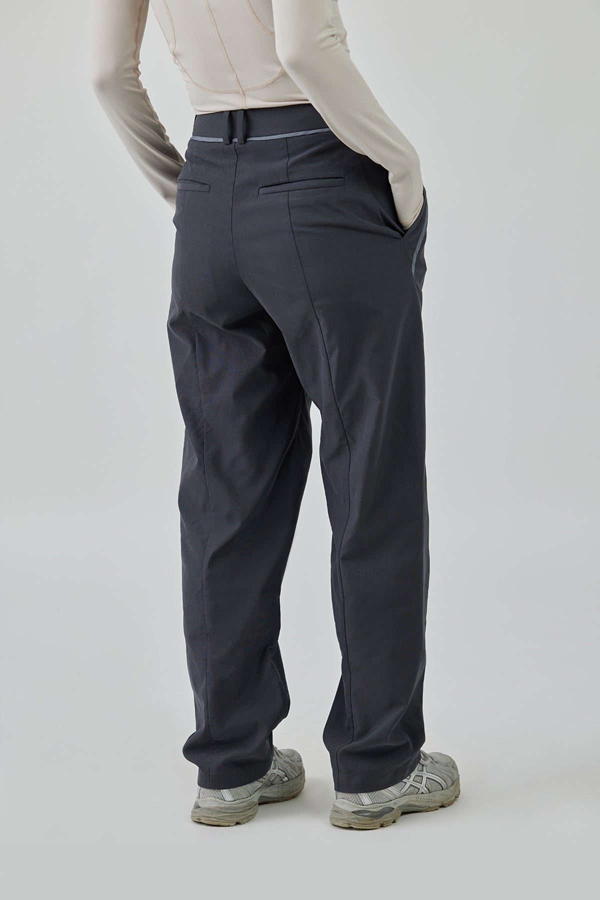 Black Piping Tailored Pants