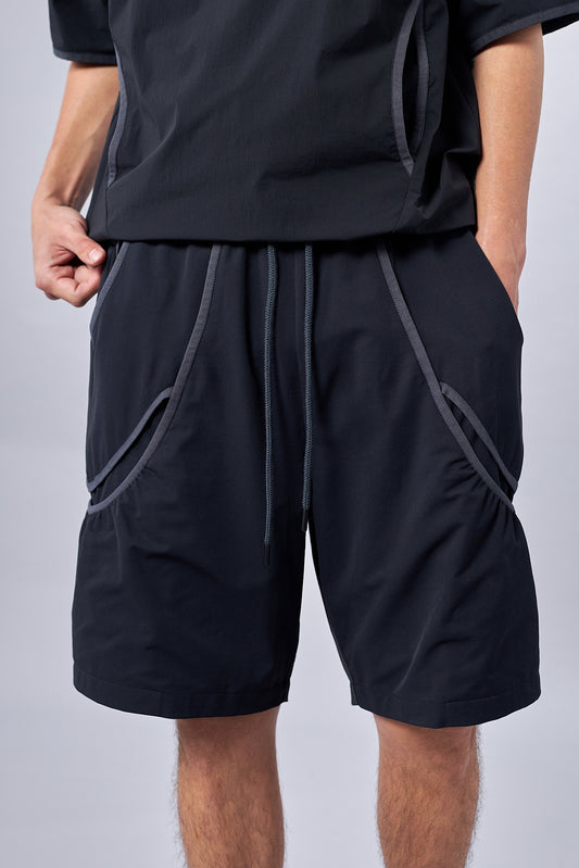 Black Chrysalis Drawstring Shorts