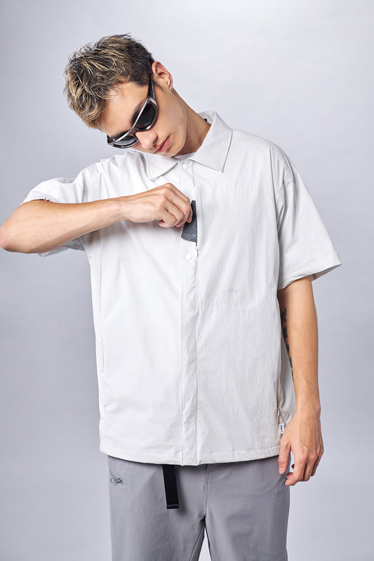 Dusty Gray Multi-Pockets Shirt