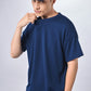 Dark Blue Waffle Henley T-shirt