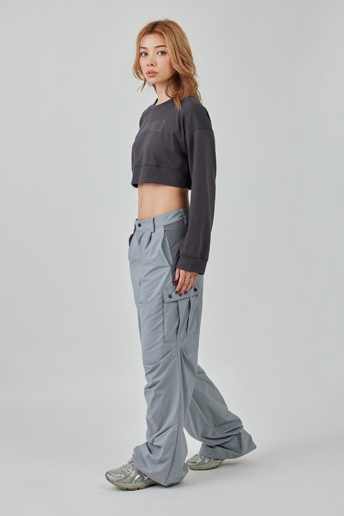 Grey Twisted Track Pants